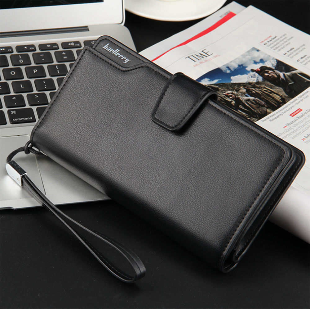 Men's Casual Leather Long Wallet Clutch Purse Bag ID Credit Card Holder Billfold