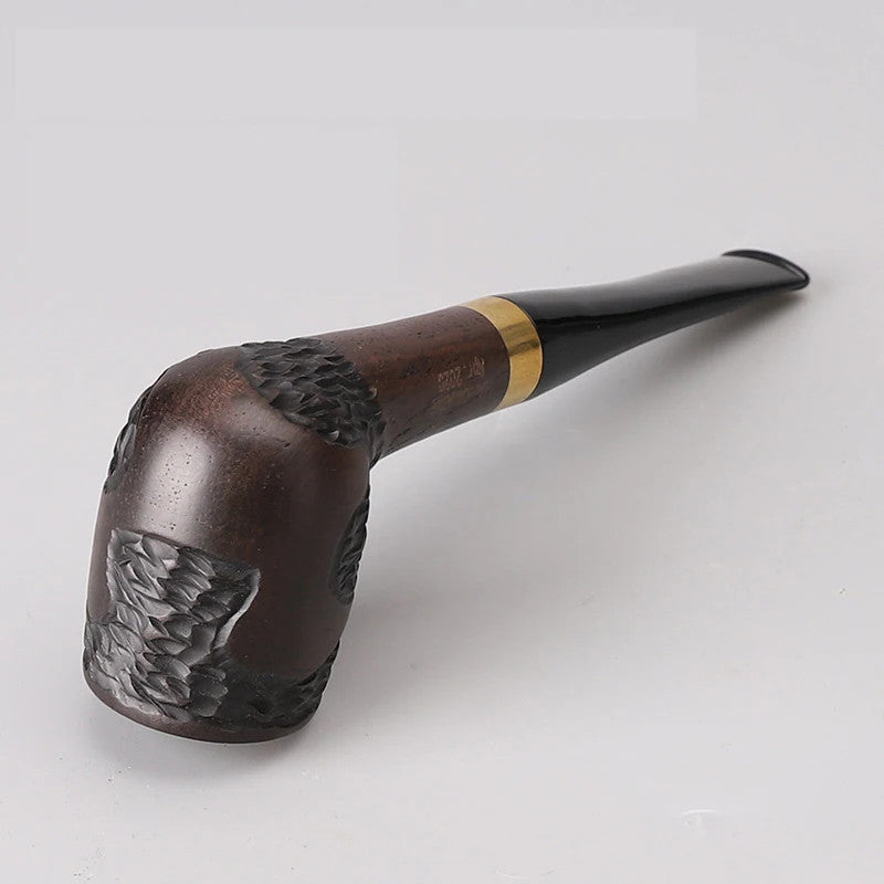 Handmade Carved Ebony Wood Tobacco Pipe Decor Handheld Smoking Pipe