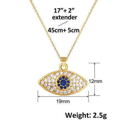 Turkish Blue Evil Eye Pendant Copper Zircon Charm Plated Eco Friendly DIY