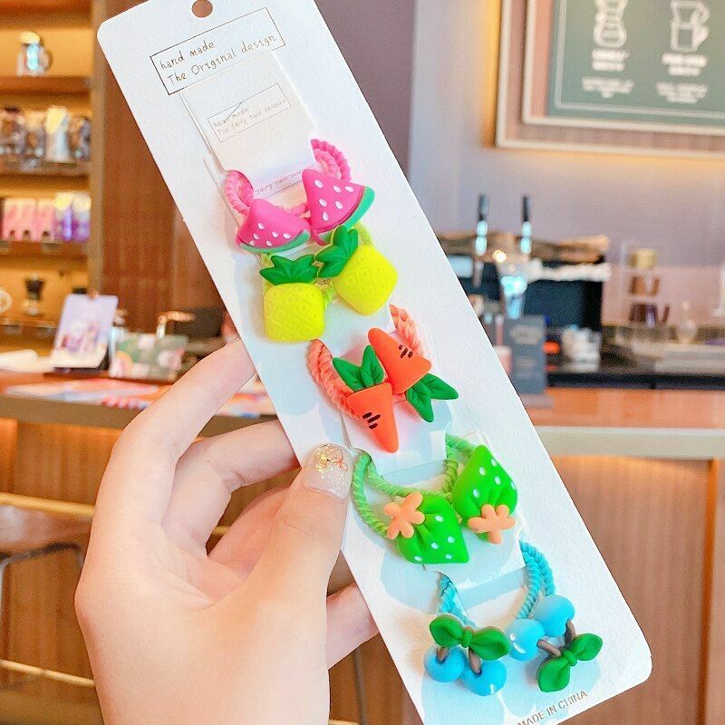 Hair Bands 10/20 Pcs/Bag Shiny Flowers Baby Scrunchies Rubber Kids Accessories