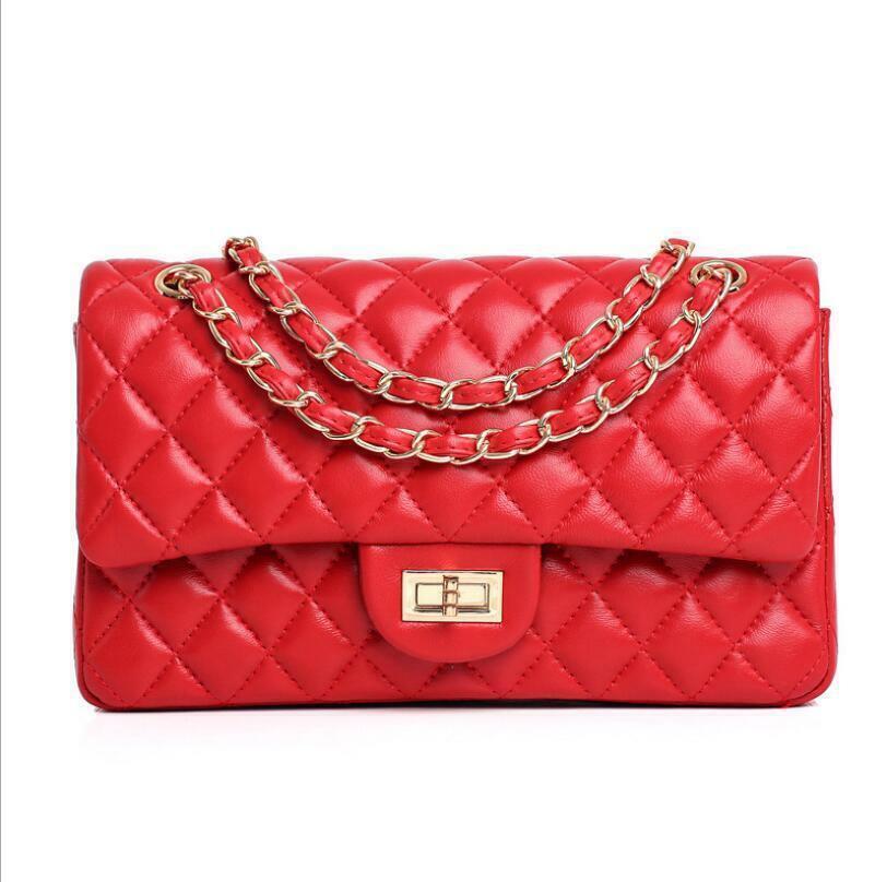 Timeless Women's Leather Tote Quilted Crossbody Shoulder Bag Flap Chain Bag