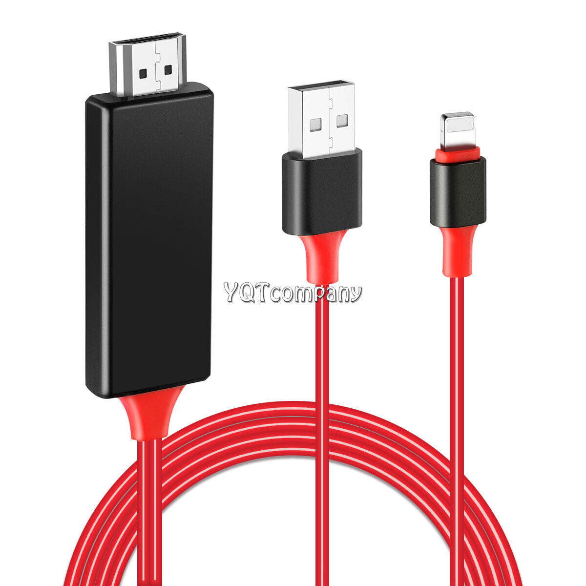 Red HDMI Mirroring Cable HDTV TV Adapter For Apple iPhone XS Max / XR / XS / X