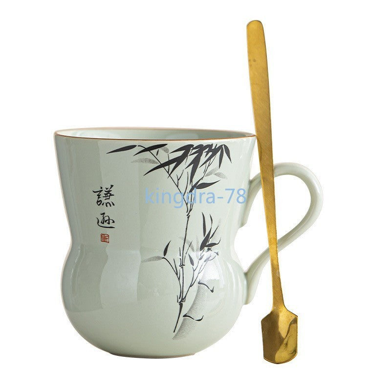 210ml Ceramic Plant Ash Water Cup Gourd Teacup Tea Mug Drinking Cup Coffee Cup