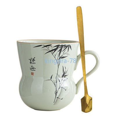 210ml Ceramic Plant Ash Water Cup Gourd Teacup Tea Mug Drinking Cup Coffee Cup