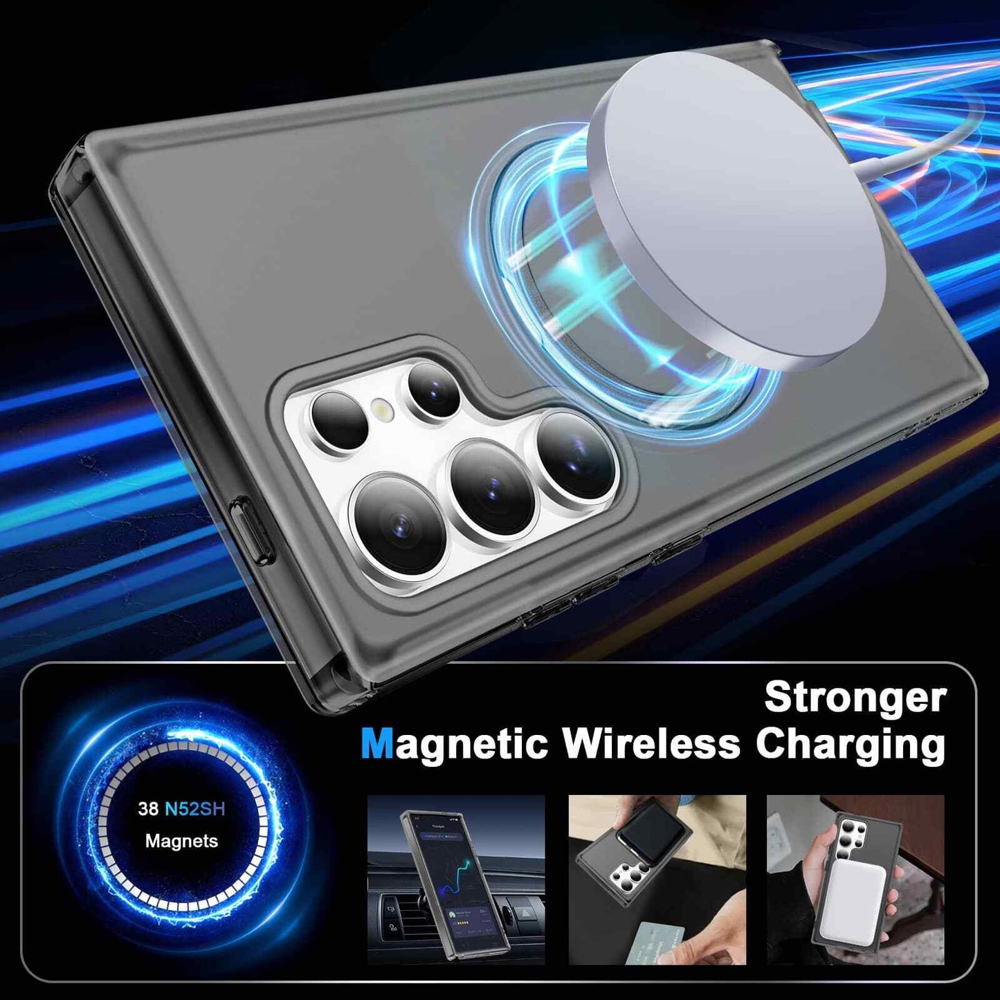 For Samsung Galaxy S25 Ultra/S25+/S25 Case with Magnetic Invisible Ring Stand