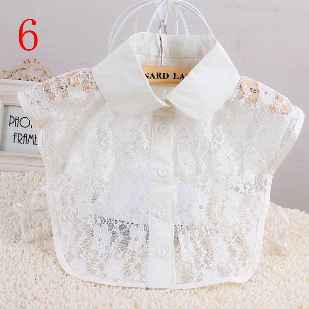 Shirt Collar Women Cotton Lace Fake Blouse Vintage Lapel Clothes Accessories Top