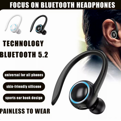 Bluetooth 5.2 Wireless Headset Driving Trucker Earbuds Noise Cancelling Earpiece