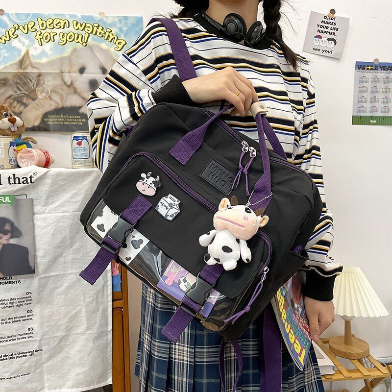 Women Cute Backpack Student College Multifunctional Waterproof Nylon 35*11*29 CM