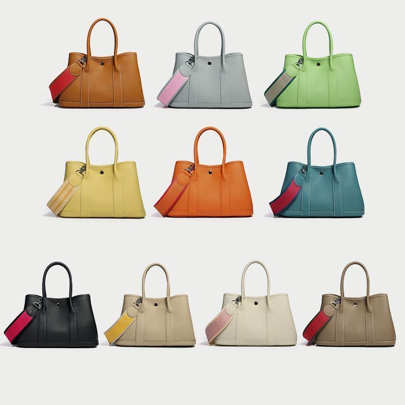 Genuine Leather Shoulder Bags Cow Leather Handbag Wide Strap Tote Bags Handbag
