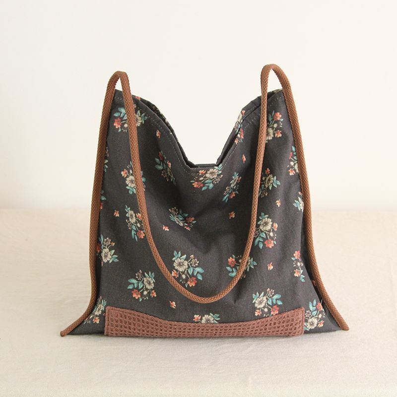 Fashion Cotton Soft Cloth Boho Chic Floral Slouchy Hobo Bag Shoulder Handbag 1PC