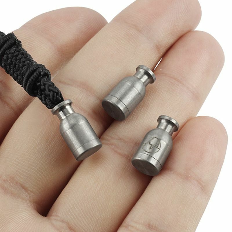 1pcs Titanium Knife Beads Pendant DIY Bracelet Accessories Bottle Shape Paracord