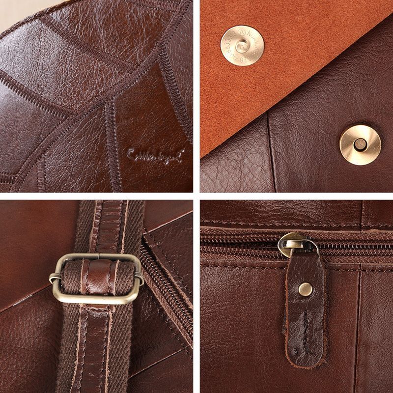 Genuine Leather Chest Pack Messenger Bag - Thumbnail 4