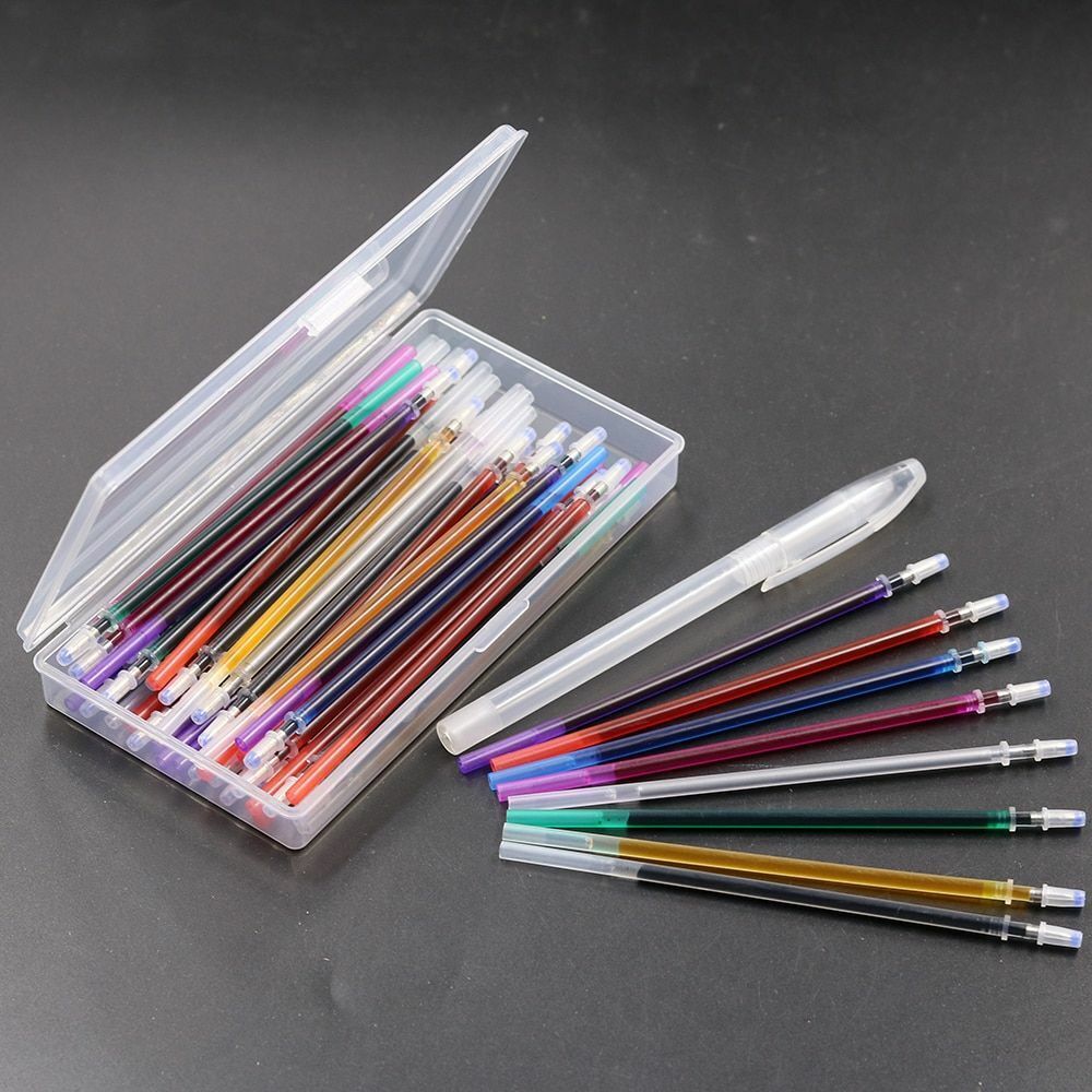 40Pcs Water Erasable Pen Soluble Disappearing Fabric Marker Refills With Storage