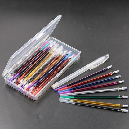 40Pcs Water Erasable Pen Soluble Disappearing Fabric Marker Refills With Storage