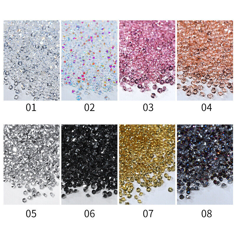 1440pc/bag Crystal AB Gold 3D Flat Back Crystal Nail Art Rhinestones Decoration