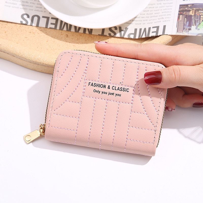 Embroidery Short Wallet Zipper Clutch Bag Small Coin Purse Credit ID Card Holder