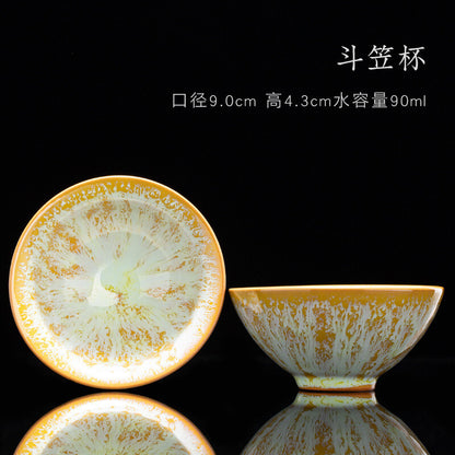 Tea Cup Ceramic Kungfu Teacup Chinese Jianzhan Traditional Ceramic Art Best Gift