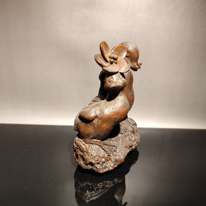 vintage wooden ornaments sculptures duck love statue anniversary gifts couple
