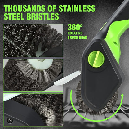 2-in-1 Wireless Electric Barbecue BBQ Cleaning Brush with 360° Rotating Head