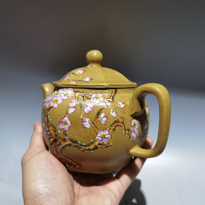 Chinese Yixing Zisha Clay Handmade Kung Fu Tea Exquisite Plum Blossom Teapot