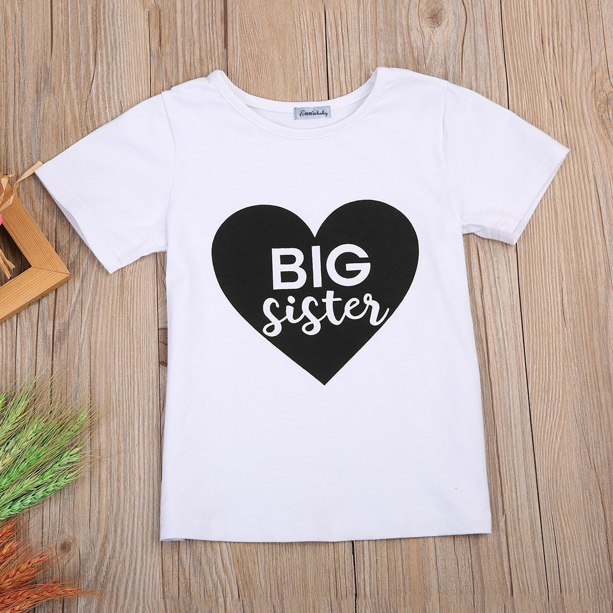 Matching Clothes Big/little Sisters Newborn Infant Short Sleeve T-shirts Outfit