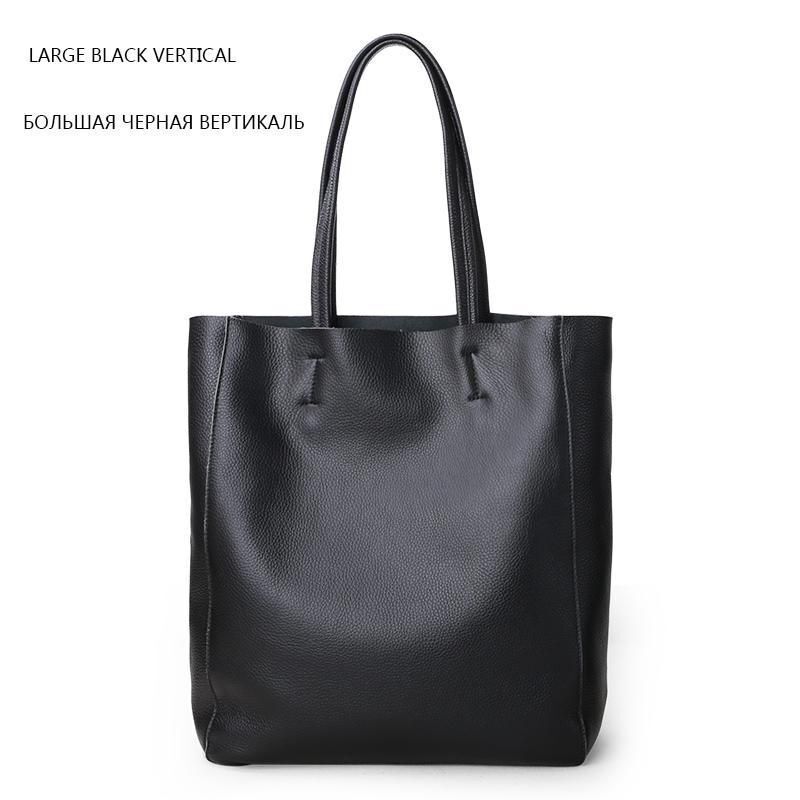 Genuine Leather Bag Big Tote Cowhide Handbag Shoulder Purse 32*11*40/28*10*34 CM