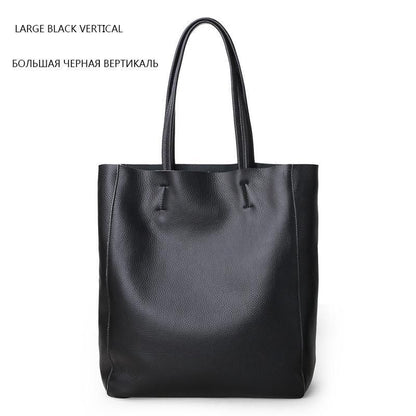 Genuine Leather Bag Big Tote Cowhide Handbag Shoulder Purse 32*11*40/28*10*34 CM
