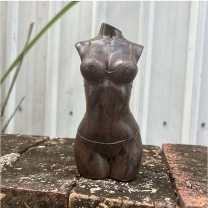 5,5"Natural Agarwood hand-carved Beauty Body Art Statue Men Gift Table Ornament