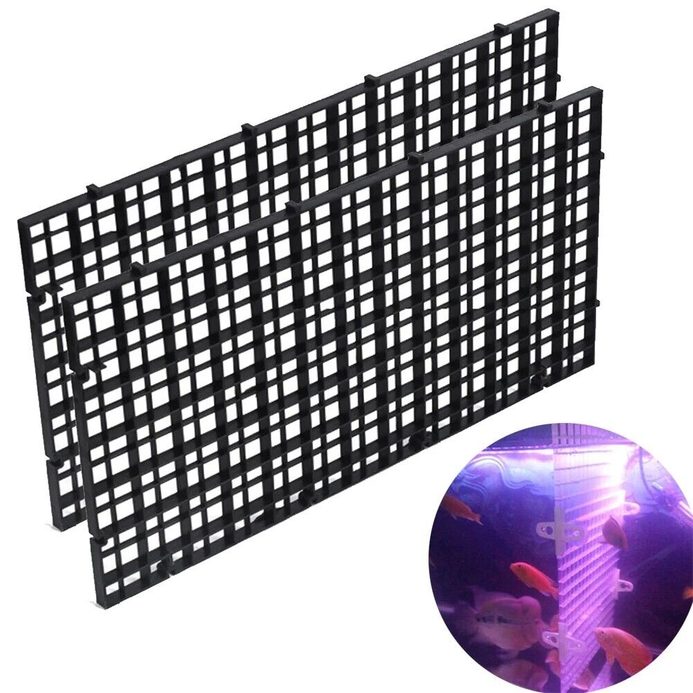 Aquarium Filter Net 2Pcs Fish Tank Black Grids Divider Tray Crate Filtering Mesh