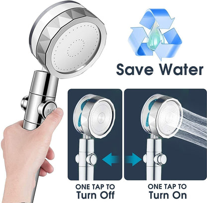 2 X Hydro Jet High Pressure Shower Head with 2 Filters,Handheld Turbo Spa Fan