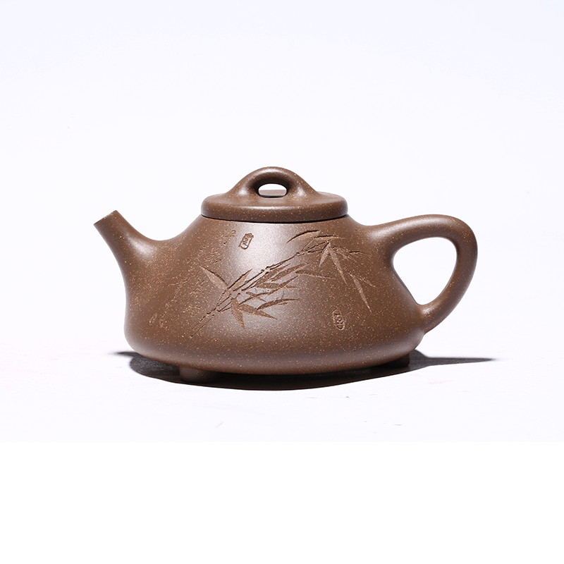 Bamboo Carved Handmade Tea Pot Real Yixing Zisha Clay Pot Tea Shipiao Pot Marked