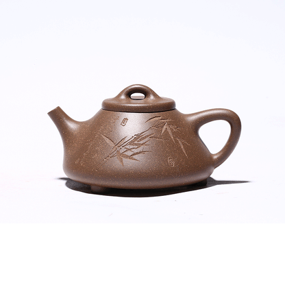 Bamboo Carved Handmade Tea Pot Real Yixing Zisha Clay Pot Tea Shipiao Pot Marked