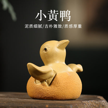 Handicraft Purple Sand Creative Duck Tea Pet Tea Set Sculpture Decoration