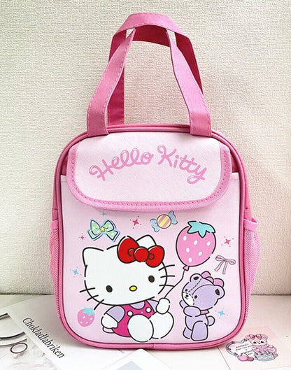 My Melody Cinnamoroll Kuromi Hello Kitty Lunch Bag Insulated Cooler Handbag Tote
