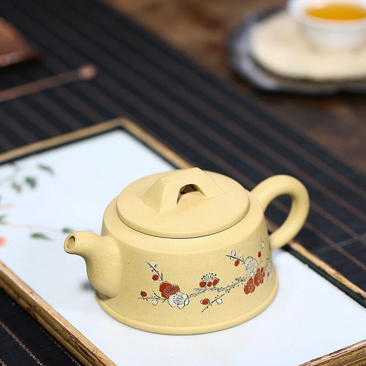 Collect Chinese Yixing Zisha Pottery Duan Clay 200ML 10 Hole Prune TreeTeapot