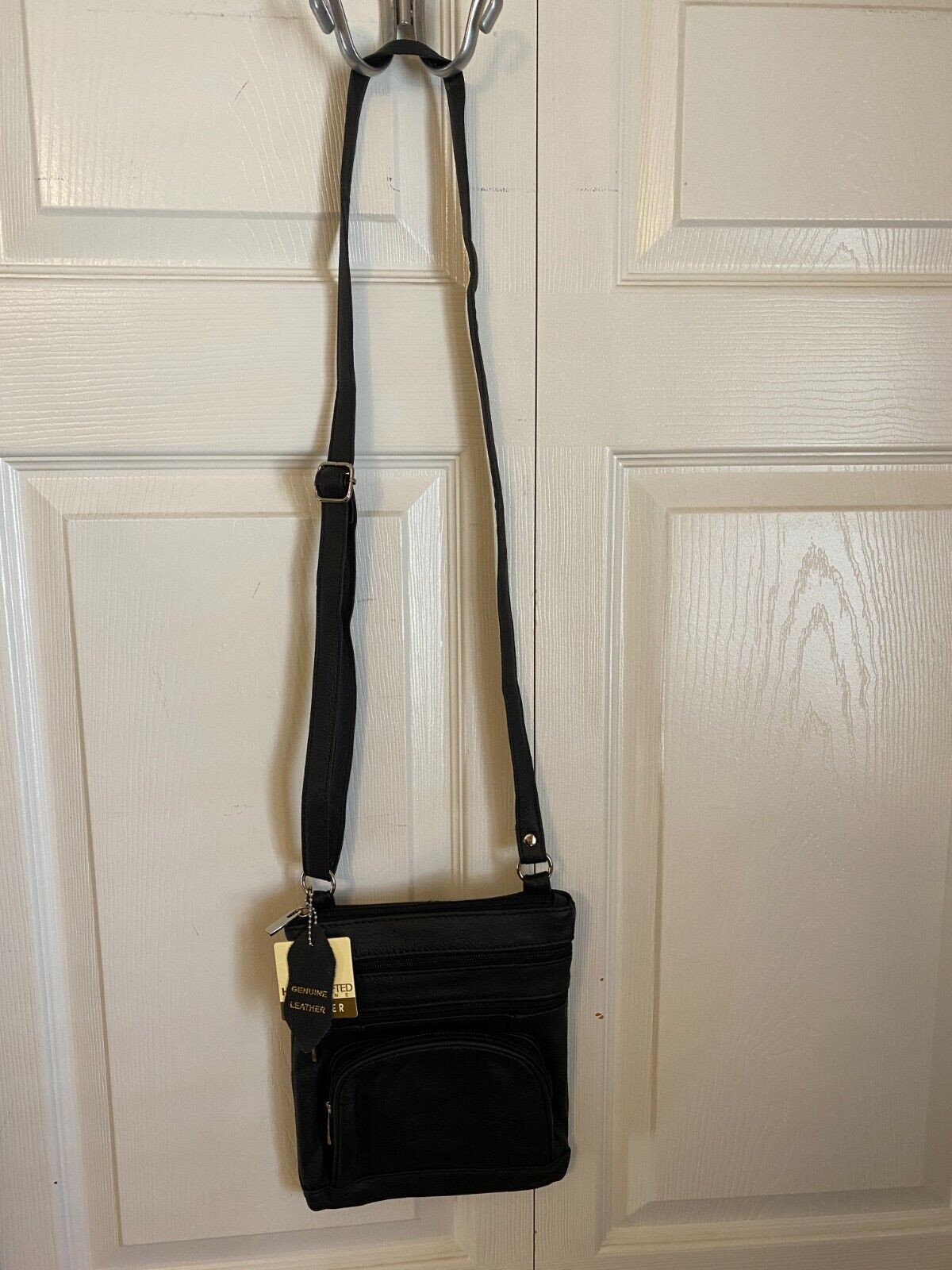 14 COLORS - Roma Leathers 6 Compartment 100% CROSSBODY LEATHER BAG 9.5" X 7.5"