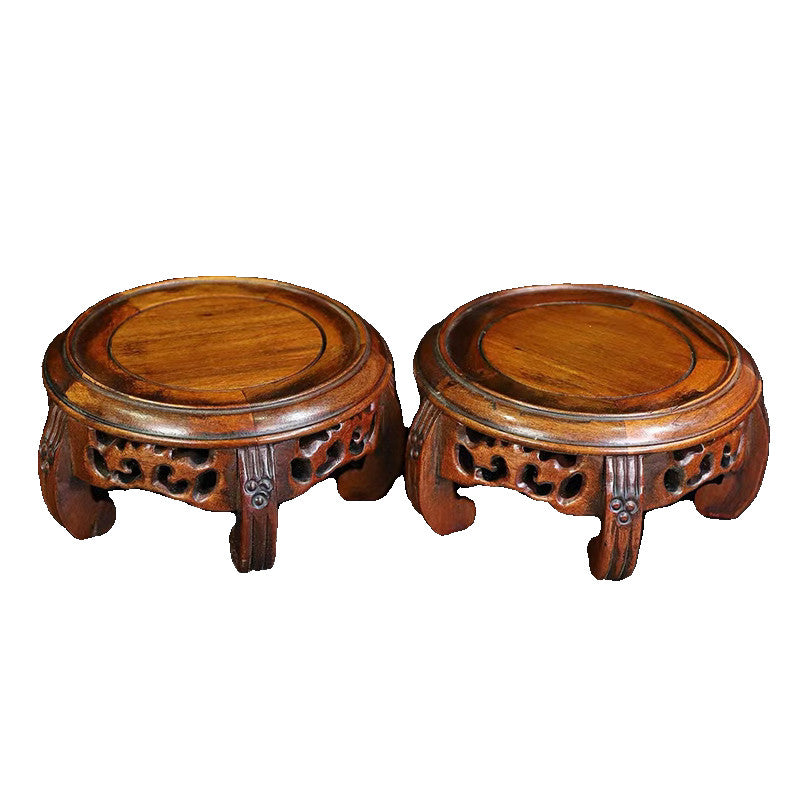 A Pair Chinese Natural Rosewood Handcarved Exquisite Base