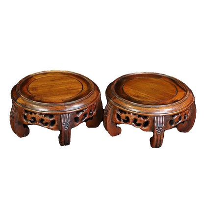 A Pair Chinese Natural Rosewood Handcarved Exquisite Base