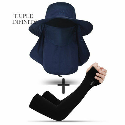 Summer Large Bucket Hat Foldable Breathable Hiking Fishing Camping 10*56-60 CM