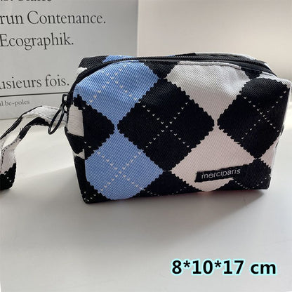 Plaid Traveling Makeup Cosmetic Storage Bag Handbags Wallet Organizer Cute Pouch