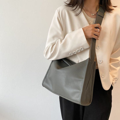 Leather Shoulder Bag Simple Solid Color Crossbody Bag Handbags Purse 30*22*10 CM