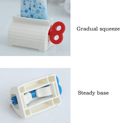 3x Toothpaste Squeezer Bathroom Tube Easy Stand Dispenser Rolling Holder Seat