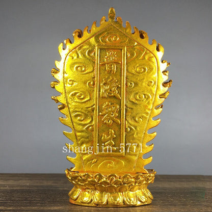 11.8cm Retro Copper Gilded Thousand-hand Guan Yin Buddha Statue Home Ornament