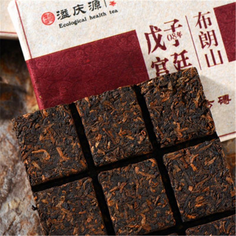 80g Palace Ecology Ripe Puer Tea Brick Yunnan Bulang Mountain Gold Bud Puerh Tea