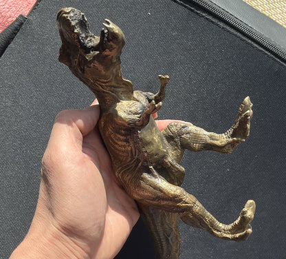 Brass Dinosaur Figurine Feng Shui Statue Animal Wild Beast Decor