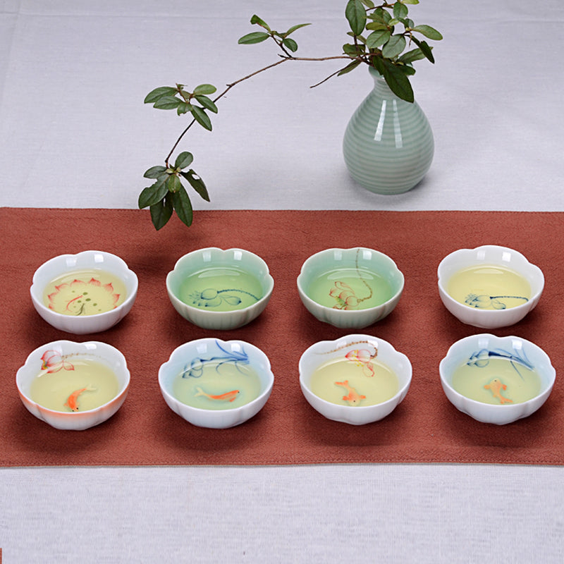 Chinese Tea Cup Handpainted Flower Ceramic Master Cup 80ml Kung Fu Tea Cups New