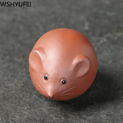Purple Clay Tea Pet Lovely Mouse Statue Boutique Tea Figurine Tea Decoration
