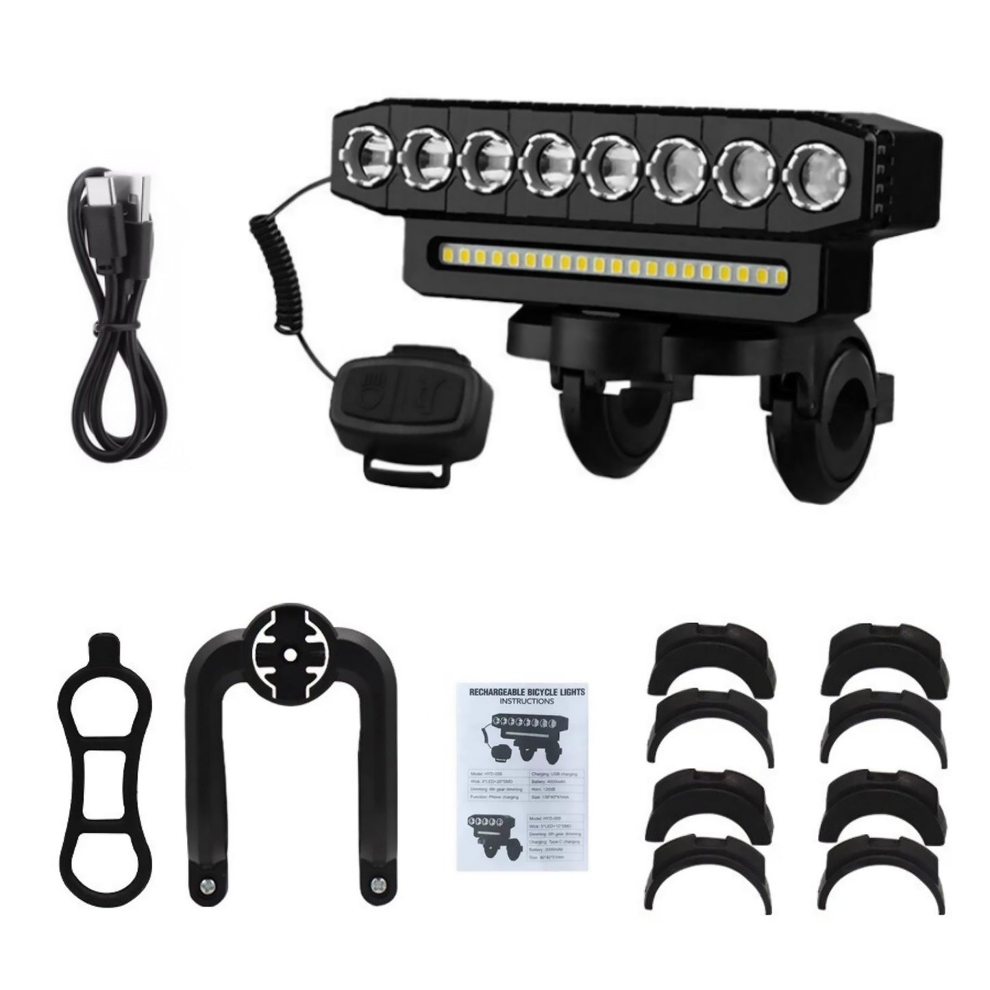 8*LED+20*SMD Lamp Core Bicycle Front Headlight Super Bright LED Bike Light