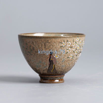100ml Chinses Jingdezhen Ceramics Hand-drawn Ru Kiln Tea Tasting Cup Tea Set