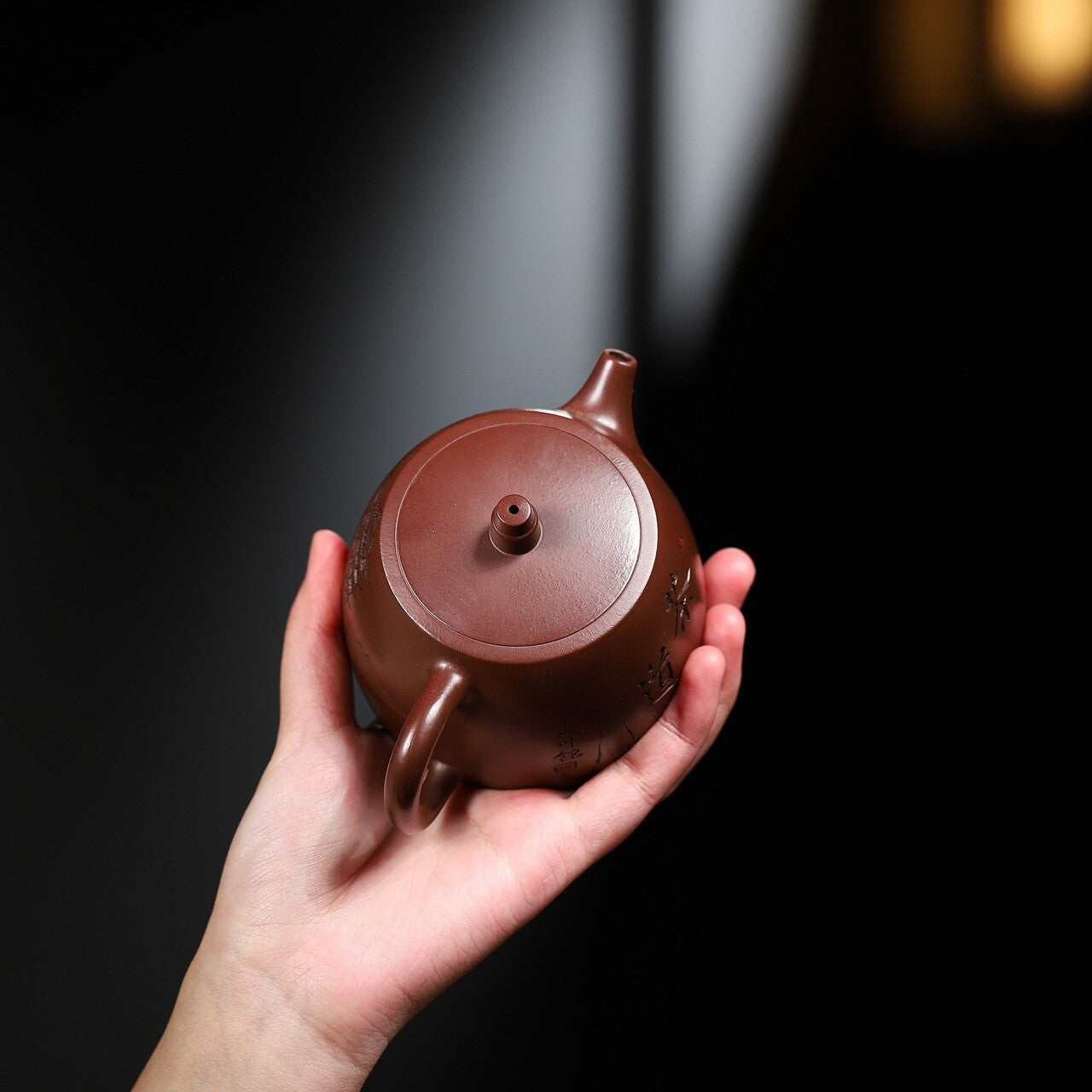 Handmade Tea Pot Marked Ball Shaped Infuser Holes Real Yixing Zisha Purple Clay